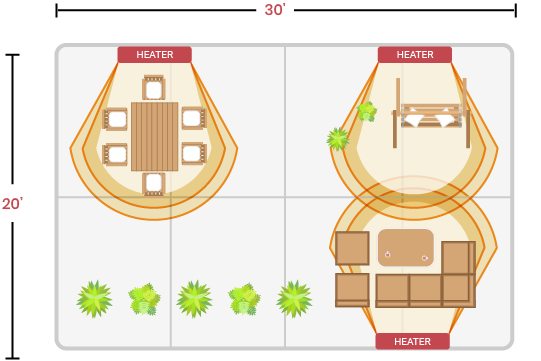 Spot Coverage Wall-Mounted Heater Placement